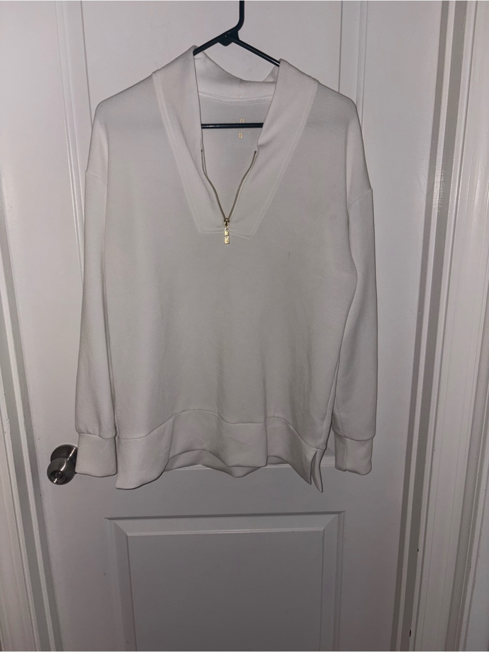 Women’s Belle White Quarter Zip Pullover